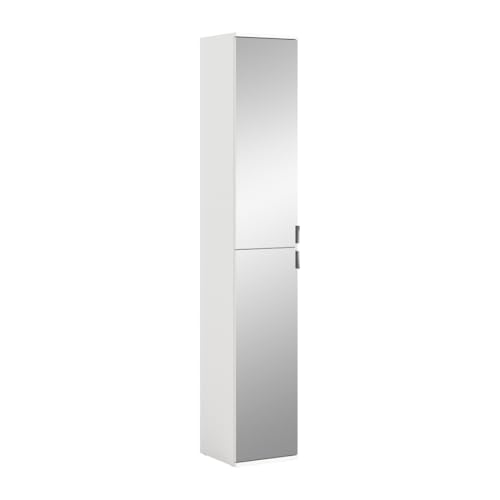 Meublorama Armoire de Rangement BODITE – 2 Portes avec miroirs – Blanc laqué – Élégance et...