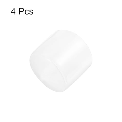 Image of uxcell 4pcs Rubber End Caps 38mm(1.5 Inch) ID Vinyl Round End Cap Cover Screw Thread Protectors Clear, 40mm Height