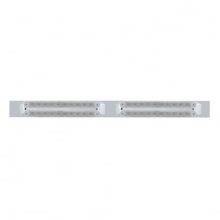 Image of UNITED PACIFIC 37208 Mud Flap Hanger, Mud Flap Plate, Top, Chrome, with Four 10 LED 9 inch Light Bars, Amber LED /Clear Lens