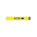 Pipe Marker - Precoiled and Strap-on - Acid, Yellow, For Pipe 4-5/8