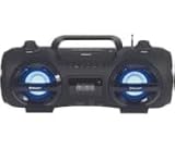 Mehrfarbiges Discolicht mit blinkender Modi-Auswahl (auch abschaltbar); Starke Lautsprecher: 4 Lautsprecher-System (2x Lautsprecher, 2x Subwoofer passiv) mit 200 Watt Leistung