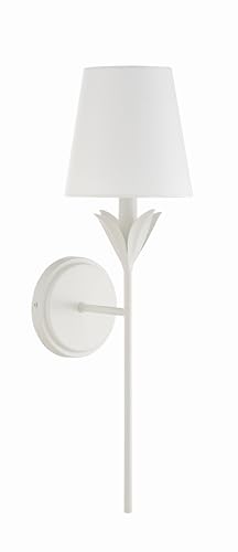 Image of Crystorama Broche 1 Light Matte White Sconce