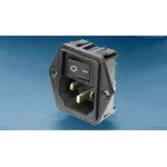 15CBE1, Power Entry Module EMI/RFI Filtered M 3 POS 250VAC 15A/Contact Switch ST 1 Port (5 Items)