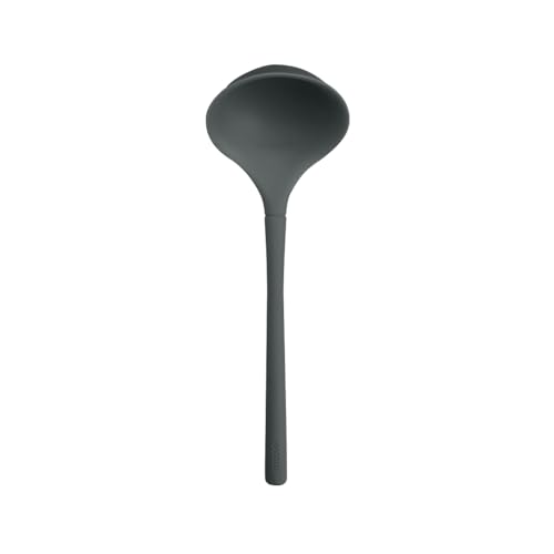 Image of Tovolo Flex Core Small Silicone Ladle Charcoal Gray Heat Safe Silicone Soup Ladle BPA Free, Dishwasher Safe Small Kitchen Ladle with Precision Pour Lip for Serving Sauces Soups Gravies