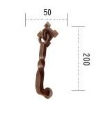 Batacchio battente forgiato per porta, portone 50x200 mm. Finitura ruggine completo di viti di fissaggio FA 783