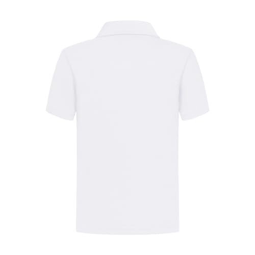Image of QBK Boys' Pique Polo Kids School Uniform Short Sleeve Collared Golf Shirt | Toddler to Youth polo Shirt,Two-Buttons,Tagless,School,Athletic,Daily