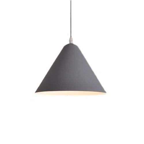 Abat-jour unique à tête unique en cône, lustre créatif gris suspendu