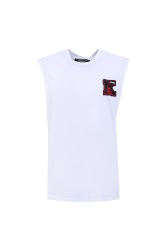 Karl Lagerfeld Homme K Initial Tank sous une chemise ouverte