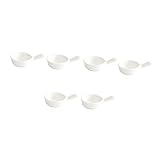 UKCOCO 6 Stück Eierbecher-Gewürzschale Dip-Sauce Tablett Porzellan Party Schlüssel Soße für Saucenbecher Untertassen servieren Mini -Sauce -Schalen Saucenhalter Tauchgerichte Keramik Weiß