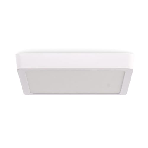 M Ledme - Panel de Superficie Serie Slim Cuadrado 20W, 2000lm, Luz Cálida (3000k). Lámpara de techo de interiores IP20. Ideal para Cocina, Dormitorio., Baño. Instalación sencilla, LM5255.