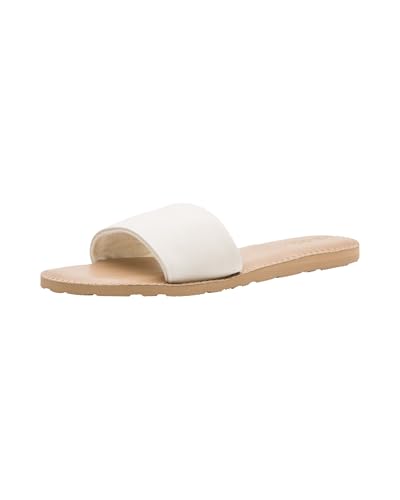 Image of Volcom Women's Simple Slide Sandals - Cushioned Synthetic Leather Strap Slides With Padded Footbed