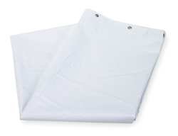 4EEY4 Shower Curtain, Nylon, White, 72x36
