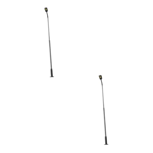 JEWEDECO 2sets 1:150 Scale Model Street Light Single Head Model Lamppost Decorative Lighting 10pcs*2