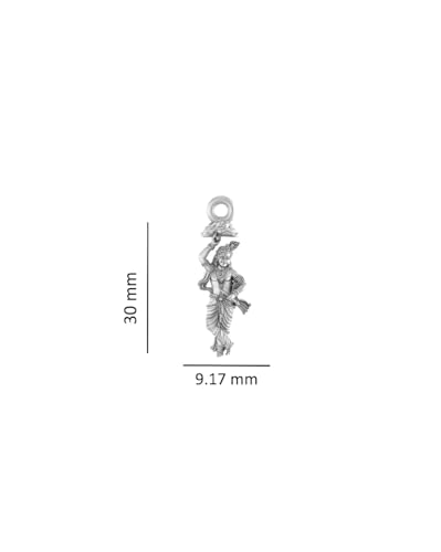 Pendentif Dieu Krishna argent sterling 925 collier amulette hindoue Mtrolls - 3