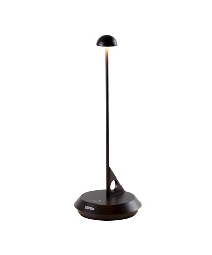 UBIQUA Cordless Table Lamp - LUME, Geometric Aesthetics, Magnetic Charging, Dimmable & Adjustable Lighting, IP65 - Portable Rechargeable LED Lamp for HoReCa, Bedroom, Living Room, Outdoor Use (Black)