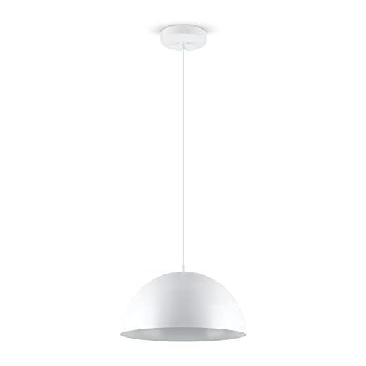 LED Universum Pendelleuchte Jada Weiß Ø30cm x 125cm, E27 Fassung, max. 40W, Hängelampe, Hängeleuchte, Deckenlampe, Wohnzimmerleuchte, Kinderzimmerlampe, Metall