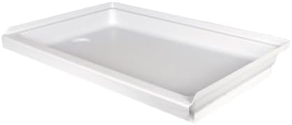 ICON 15240 Shower Pan Assembly SP2436LH-PW, Left Hand Drain