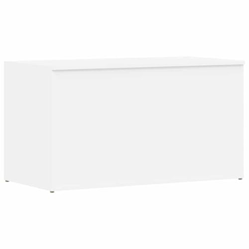 vidaXL Coffre de Rangement Boîte de Rangement Armoire Conteneur Meuble de Rangement Organisateur Maison Blanc 84x42x46 cm Bois d'Ingénierie