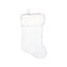 Halco White Velvet Plush Stocking 21" Length Holidays #3221 White Long Hair Band Deluxe Christmas Claus Party Kringle String Pom Pom Top