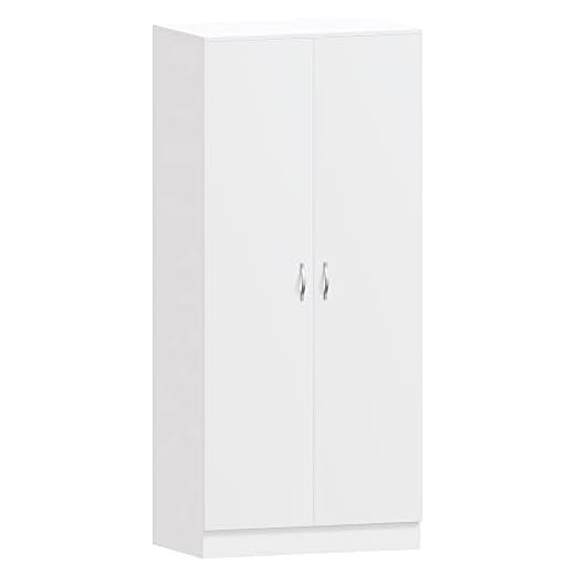 Vida Designs Riano Wardrobe, With Shelf & Hanging Rail Bedroom Storage Furniture (White, 2 Door)
