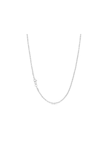 IEFWELL Silver Plated Rope Chain Necklace for Women - 1.5mm Silver Plated Twisted Rope Chains Hypoallergenic Soft Sturdy Necklace 18 Inch Jewelry Gifts for Women Men