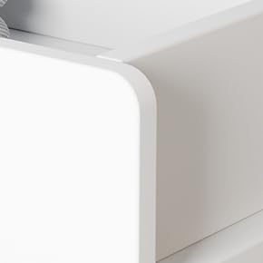 Timechee Baby Changing Table Dresser, Modern Nursery Changing Dresser Chest with 5 Drawers & 1 Shelf, Large Storage Changing Station Dresser, White & Natural