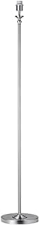 Happy Homewares Traditional Classic Satin Nickel Floor Lamp Base with Inline Foot Switch Button and Decorative Ornate Base | 1 x E27 60w Maximum | 143cm Height