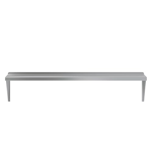 Image of AmGood 14 inch x 60 inch Stainless Steel Wall Shelf | Appliance & Equipment Metal Shelving | NSF | Kitchen, Restaurant, Garage, Laundry, Utility Room | Heavy Duty | Squared Edge