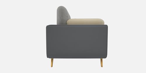 Image of Sixpine Luxury Dual Color Upholstery Sofa in Premium Velvet | Solid Wood Structure | Sturdy Golden Legs | High Density Foam | Extra Comfort for Modern Living Room (Grey & Beige, 3 Seater)