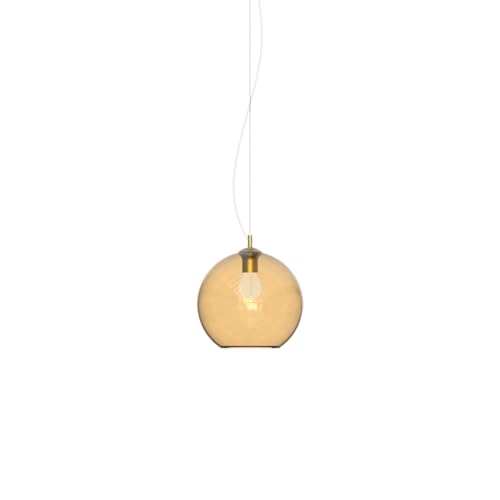 NEMO Plafonnier suspendu dôme ambre 20cm lustre en verre soufflé haut de gamme