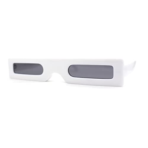 SA106 80s Squared Narrow Rectangular Robotic Futurism Plastic Sunglasses2