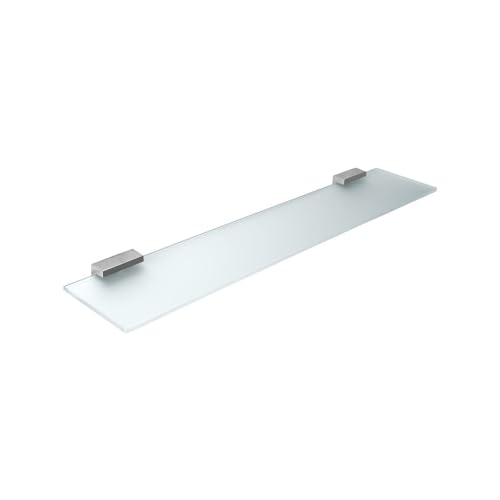 INDA - Mensola in Cristallo Satinato temperato 6 mm con Supporti L.60 cm