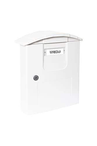 Boîte aux lettres en plastique robuste, Taille M (courrier format A4 et magazine), Boîte aux Lettres Murale, Anti-pluie, Anticorrosion, Facile à Installer, Blanc