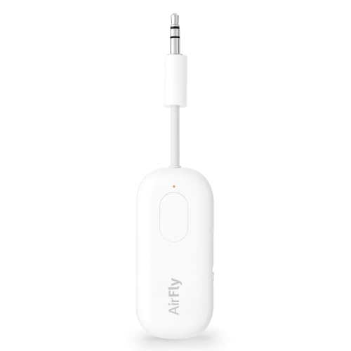 Image of Twelve South AirFly Pro | Bluetooth Wireless Transmitter /Receiver Adapter for 2 Headphones, Audio Sharing, Compatible with 3.5mm aux Jack for Airplanes, TV, Gym, Stereo, and Travel, 25+ Hr Battery