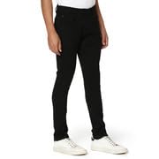 Image of Spykar Men Black Cotton Slim Fit Narrow Length Clean Look Low Rise Stretchable Jeans (Skinny)