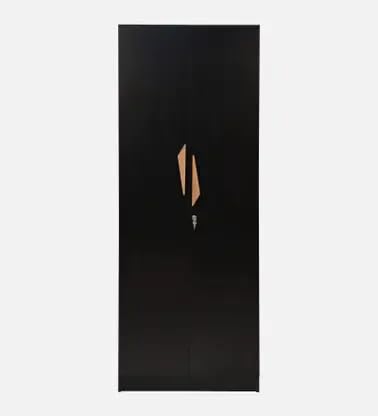 Image of Mintwud Pepperfry Engineered Wood Maya 2 Door Wardrobe | Modern Bedroom Almirah with Lock, Handles and Shelves | Wooden Cupboard for Clothes Storage (Wenge Finish) | 3 Years Warranty