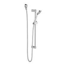 New Chrome Plated Shower Bar Riser rail with hand Shower Outlet Quality (rail, shower head and hose, brackets installation kit) nothing else is included miniatura 3