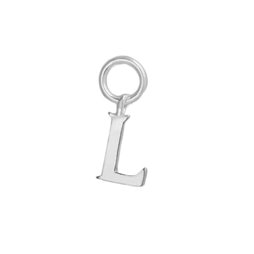 SUGARKITTEN LONDON Pendentif en argent sterling avec lettre de l'alphabet A-Z 10 x 8 mm, M, Argent sterling, Pas de gemme