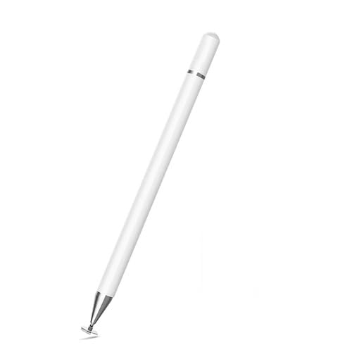 EDNITA Stylus Pen Universal Light Weight for Smartphone/Tablet/iPad/iPhone/Android & All Touch Screen Devices with Fine Point Disc Tip & Magnetic Cap | Precise Tip for Drawing and Writing-1 (White)