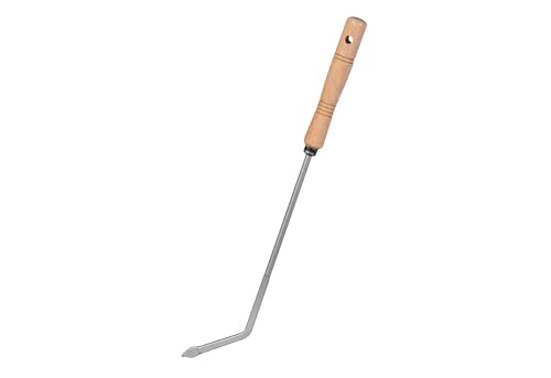 FireFix 2095 Stocheisen, Breite 90 mm, Länge 460 mm, unlackierter Stahl, Griff aus Holz