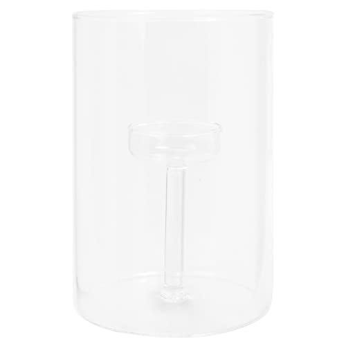 VILLCASE Garfo de velas de vidro cilindro parar, suporte de vela alto elegante votivo Tealight flutuante castiçais suporte para café mesa de jantar centros de mesa