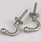Pair Of Solid Metal Satin Matt Chrome Silver Curtain Tie Back Hooks