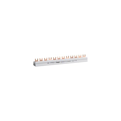Hager KDN463A Phasenschiene 4P 63A 10qmm 12 Einh.Gabelanschluss isoliert grau White