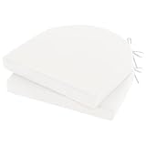 Topotdor Outdoor Chair Cushions Set of 2, 17'x16'x2' Waterproof Patio Chair Cushions for Outdoor Furniture, Round Corner Outdoor Seat Chair Pads with Ties for Patio Garden Dining Office, White