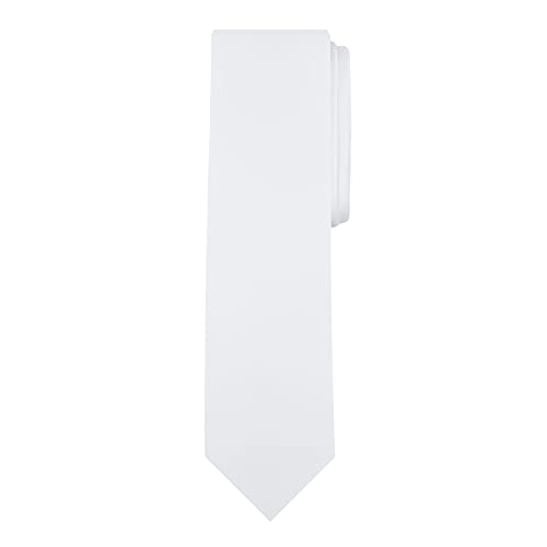 Jacob Alexander Boy's Regular Self Tie Prep Solid Color Necktie - White