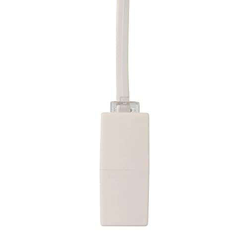 Vthahaby 20 Feet Long Telephone Extension Cord Phone Cable Line Wire, with Standard RJ11 Plug and 1 in-Line Couplers and 15 Cable Clips - White