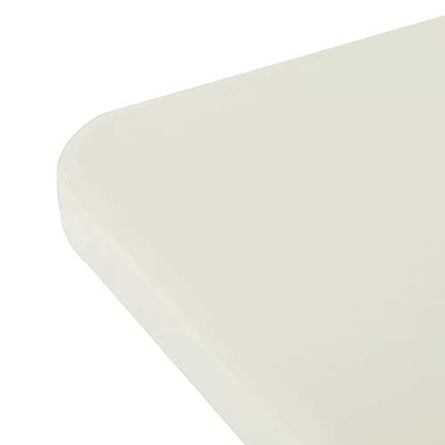 Image of Peomeise 8FT Spandex Table Cover Rectangular Stretch Spandex Tablecloth (Ivory,8FT)