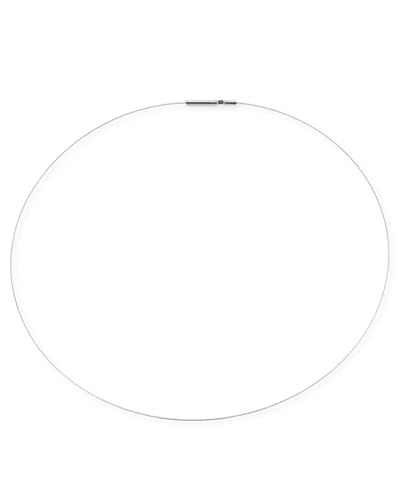 Drachenfels 1-reihiger Halsreif aus Edelstahl I 45 cm I Edles Collier mit praktischem Clipverschluss I Filigraner Edelstahl-Reif I In Goldschmiedequalität gefertigt I D SCV-1/ES.L45