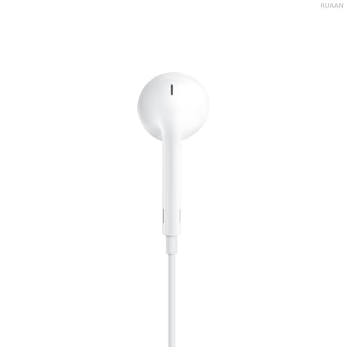 Image of RUAAN Original Lightning Connector, Wired in-Ear Earphones with Mic & Volume Control, Stereo Sound with Deep Bass, Sweat Resistant Lightning Earbuds Compatible with iPhone, iPad & iOS Devices