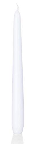 Spitzkerzen Weiß 250 x Ø 25 mm, 50 Stück, Gastro Pack, rußarm, tropffrei, hochwertiger Docht